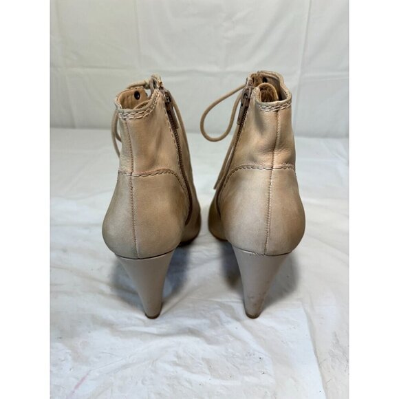 Gianni Bini Tan Lace Up Peep Toe Booties Size 8.5 M - Picture 3 of 11